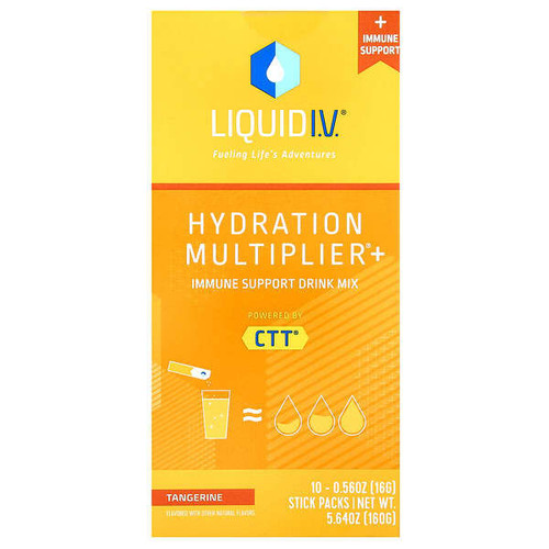 <img alt="Liquid I.V., Hydration Multiplier + Immune Support Drink Mix, Tangerine, 10 Stick Packs, 0.56 oz (16 g) Each" title="Liquid I.V., Hydration Multiplier + Immune Support Drink Mix, Tangerine, 10 Stick Packs, 0.56 oz (16 g) Each,851741008998"