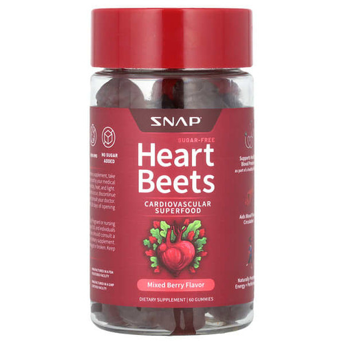 <img alt="Snap Supplements, Heart Beets, Mixed Berry, 60 Gummies" title="Snap Supplements, Heart Beets, Mixed Berry, 60 Gummies,850039253690"