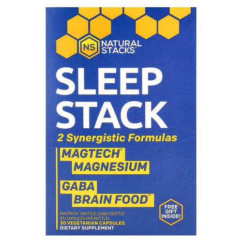 <img alt="Natural Stacks, Sleep Stack, 2 Bottles, 15 Vegetarian Capsules Each" title="Natural Stacks, Sleep Stack, 2 Bottles, 15 Vegetarian Capsules Each,850038130442"