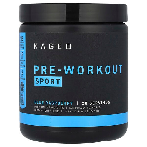 <img alt="Kaged, Pre-Workout, Sport, Blue Raspberry, 9.38 oz (266 g)" title="Kaged, Pre-Workout, Sport, Blue Raspberry, 9.38 oz (266 g),850028478844"