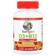 MaryRuths, Organic D3 + B12 Gummies, Strawberry, 60 Gummies