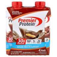 Premier Protein, High Protein Shake, Chocolate Peanut Butter, 4 Shakes, 11 fl oz (325 ml) Each