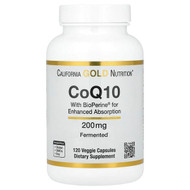 California Gold Nutrition, CoQ10 with Bioperine and Black Pepper Extract, Enhanced Biovailability, 200 mg, 120 Veggie Capsules
