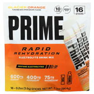 Prime Hydration, Rapid Rehydration, Electrolyte Drink Mix, Glacier Orange, 16 Sticks, 0.2 oz (5.9 g) Each