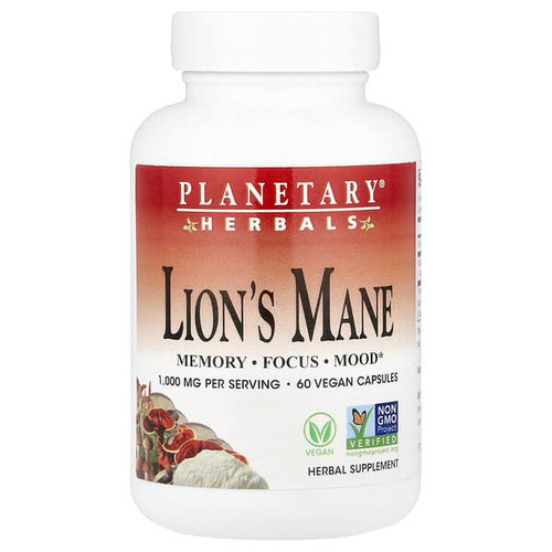 <img alt="Planetary Herbals, Lions Mane, 60 Vegan Capsules (500 mg per Capsule)" title="Planetary Herbals, Lions Mane, 60 Vegan Capsules (500 mg per Capsule),021078107804"