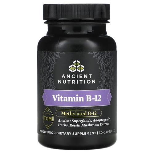 <img alt="Ancient Nutrition, Vitamin B-12, 30 Capsules" title="Ancient Nutrition, Vitamin B-12, 30 Capsules,816401023353"