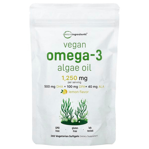 <img alt="Micro Ingredients, Vegan Omega-3 Algae Oil, Lemon, 240 Vegetarian Softgels" title="Micro Ingredients, Vegan Omega-3 Algae Oil, Lemon, 240 Vegetarian Softgels,850056167567"