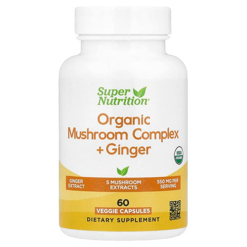 <img alt="Super Nutrition, Organic Mushroom Complex + Ginger, 60 Veggie Capsules" title="Super Nutrition, Organic Mushroom Complex + Ginger, 60 Veggie Capsules,898220024728"