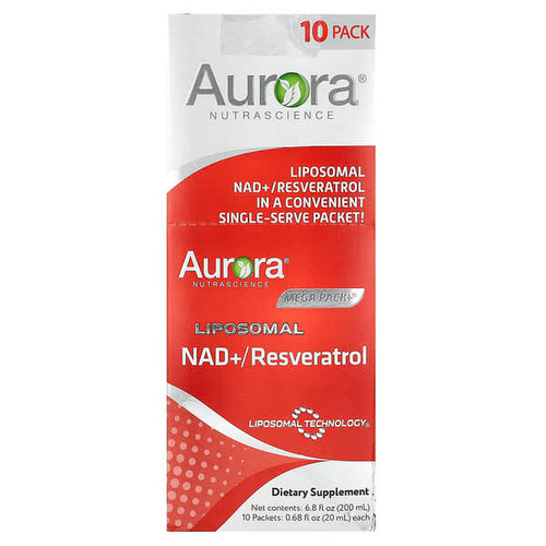 <img alt="Aurora Nutrascience, Mega-Pack+, Liposomal NAD +- Resveratrol, 10 Packets, 0.68 fl oz (20 ml) Each" title="Aurora Nutrascience, Mega-Pack+, Liposomal NAD +- Resveratrol, 10 Packets, 0.68 fl oz (20 ml) Each,990313200313"