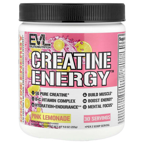 <img alt="EVLution Nutrition, Creatine Energy, Pink Lemonade, 9 oz (225 g)" title="EVLution Nutrition, Creatine Energy, Pink Lemonade, 9 oz (225 g),810167100815"