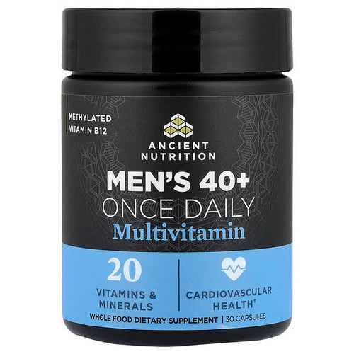 <img alt="Ancient Nutrition, Mens 40+ Once Daily Multivitamin, 30 Capsules" title="Ancient Nutrition, Mens 40+ Once Daily Multivitamin, 30 Capsules,816401023704"