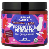 <img alt="Llama Naturals, Kids Prebiotic & Probiotic, Real Fruit Gummies, Mixed Berry, 60 Gummies" title="Llama Naturals, Kids Prebiotic & Probiotic, Real Fruit Gummies, Mixed Berry, 60 Gummies,860001318685"