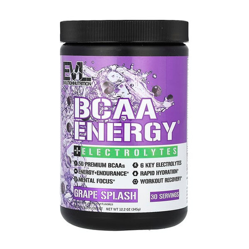 <img alt="EVLution Nutrition, BCAA Energy Plus Electrolytes, Grape Splash, 12.2 oz (345 g)" title="EVLution Nutrition, BCAA Energy Plus Electrolytes, Grape Splash, 12.2 oz (345 g),818901028845"