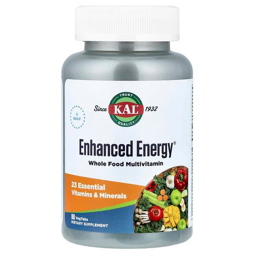 <img alt="KAL, Enhanced Energy, Whole Food Multivitamin, 90 VegTabs" title="KAL, Enhanced Energy, Whole Food Multivitamin, 90 VegTabs,021245710004"