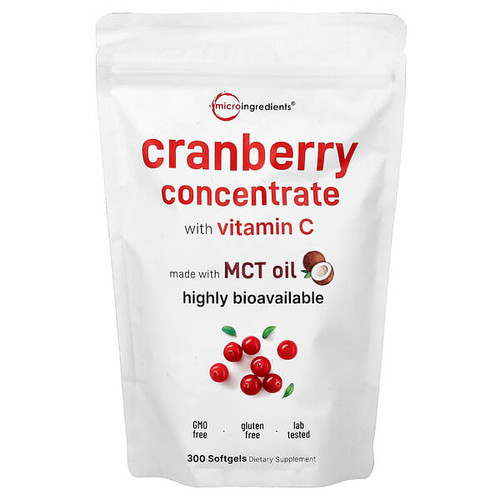 <img alt="Micro Ingredients, Cranberry Concentrate With Vitamin C, 300 Softgels" title="Micro Ingredients, Cranberry Concentrate With Vitamin C, 300 Softgels,850074438359"