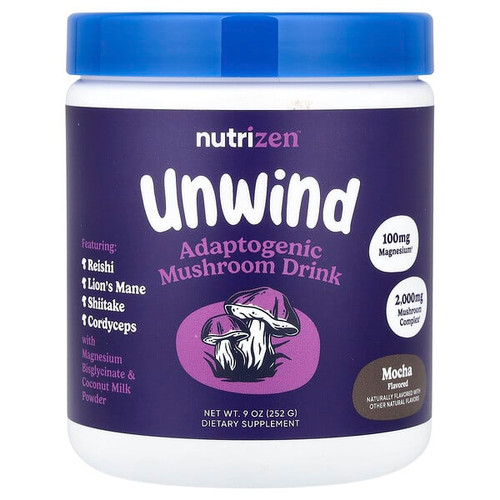 <img alt="Nutricost, Nutrizen, Unwind, Adaptogenic Mushroom Drink, Mocha, 9 oz (252 g)" title="Nutricost, Nutrizen, Unwind, Adaptogenic Mushroom Drink, Mocha, 9 oz (252 g),810139574736"