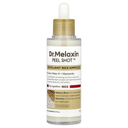 <img alt="Dr.Melaxin, Peel Shot, Exfoliant Rice Ampoule, For All Skin Types, 2.7 fl oz (80 ml)" title="Dr.Melaxin, Peel Shot, Exfoliant Rice Ampoule, For All Skin Types, 2.7 fl oz (80 ml),8809886482366"