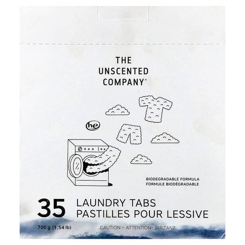 <img alt="The Unscented Company, Laundry Tabs, 35 Tabs, 1.54 lb (700 g)" title="The Unscented Company, Laundry Tabs, 35 Tabs, 1.54 lb (700 g),628451857907"