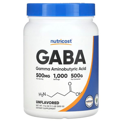<img alt="Nutricost, GABA, Unflavored, 17.6 oz (500 g)" title="Nutricost, GABA, Unflavored, 17.6 oz (500 g),702669931007"