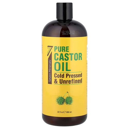 <img alt="Seven Minerals, Pure Castor Oil, Cold Pressed & Unrefined, Unscented, 32 fl oz (950 ml)" title="Seven Minerals, Pure Castor Oil, Cold Pressed & Unrefined, Unscented, 32 fl oz (950 ml),5060339716701"