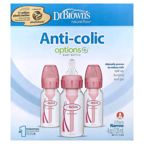 <img alt="Dr. Browns, Natural Flow, Anti-colic Options+ Baby Bottle, 0 Months +, 3 Pack, 4 oz (120 ml) Each" title="Dr. Browns, Natural Flow, Anti-colic Options+ Baby Bottle, 0 Months +, 3 Pack, 4 oz (120 ml) Each,072239306963"