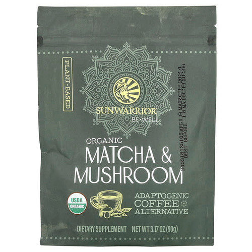 <img alt="Sunwarrior, Organic Matcha & Mushroom, 3.17 oz (90 g)" title="Sunwarrior, Organic Matcha & Mushroom, 3.17 oz (90 g),810100921255"