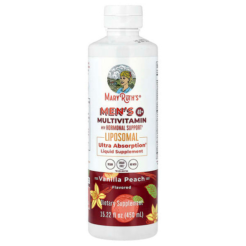 <img alt="MaryRuths, Men´s 40+ Multivitamin with Hormonal Support, Vanilla Peach, 15.22 fl oz (450 ml)" title="MaryRuths, Men´s 40+ Multivitamin with Hormonal Support, Vanilla Peach, 15.22 fl oz (450 ml),850029392774"