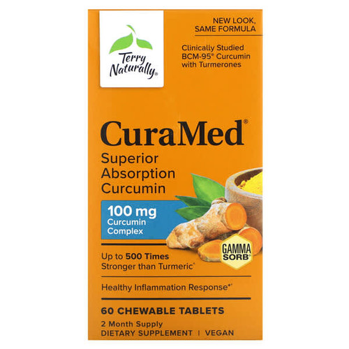 <img alt="Terry Naturally, CuraMed, Superior Absorption Curcumin, 100 mg, 60 Chewable Tablets" title="Terry Naturally, CuraMed, Superior Absorption Curcumin, 100 mg, 60 Chewable Tablets,367703227067"