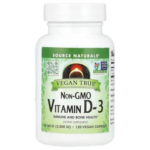 <img alt="Source Naturals, Vegan True, Non-GMO Vitamin D-3, 50 mcg (2,000 IU), 120 Vegan Capsules" title="Source Naturals, Vegan True, Non-GMO Vitamin D-3, 50 mcg (2,000 IU), 120 Vegan Capsules,021078028956"