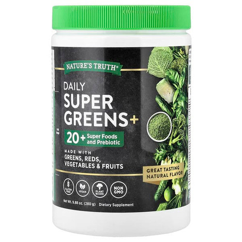 <img alt="Natures Truth, Daily Super Greens+, 9.88 oz (280 g)" title="Natures Truth, Daily Super Greens+, 9.88 oz (280 g),840093110657"