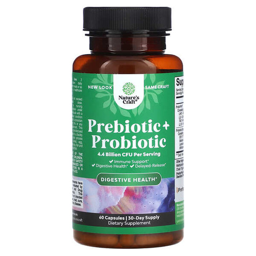 <img alt="Natures Craft, Prebiotic + Probiotic, 2.2 Billion CFU, 60 Capsules" title="Natures Craft, Prebiotic + Probiotic, 2.2 Billion CFU, 60 Capsules,793611599826"