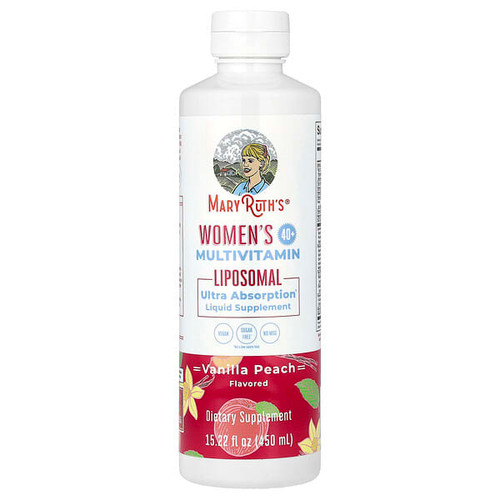 <img alt="MaryRuths, Womens 40+ Multivitamin Liposomal, Vanilla Peach, 15.22 fl oz (450 ml)" title="MaryRuths, Womens 40+ Multivitamin Liposomal, Vanilla Peach, 15.22 fl oz (450 ml),850029392750"