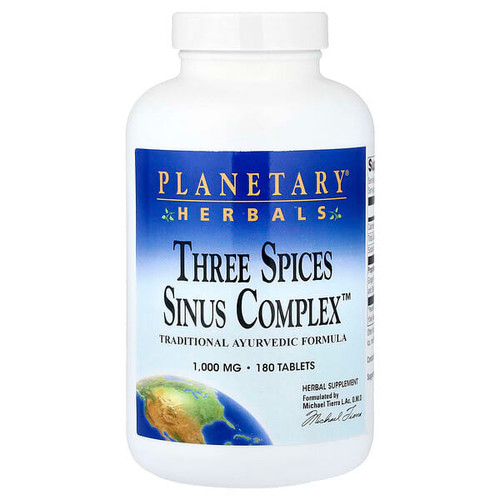 <img alt="Planetary Herbals, Three Spices Sinus Complex, 180 Tablets" title="Planetary Herbals, Three Spices Sinus Complex, 180 Tablets,021078101109"
