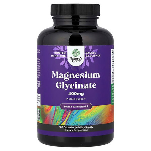 <img alt="Natures Craft, Magnesium Glycinate, 180 Capsules (100 mg per Capsule)" title="Natures Craft, Magnesium Glycinate, 180 Capsules (100 mg per Capsule),850034386348"