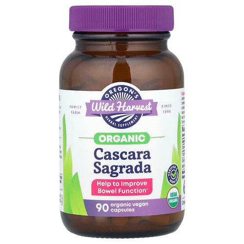 <img alt="Oregons Wild Harvest, Organic Cascara Sagrada , 90 Organic Vegan Capsules" title="Oregons Wild Harvest, Organic Cascara Sagrada , 90 Organic Vegan Capsules,706195000442"