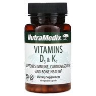 <img alt="NutraMedix, Vitamins D3 & K2, 60 Vegetable Capsules" title="NutraMedix, Vitamins D3 & K2, 60 Vegetable Capsules,728650093479"
