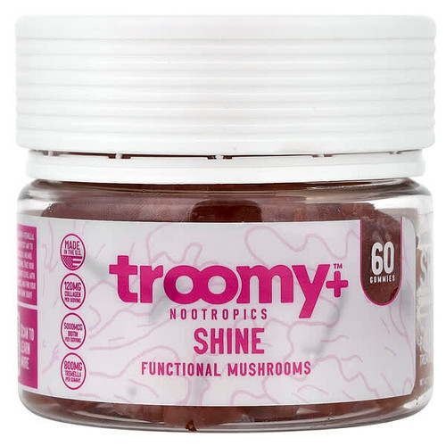 <img alt="Troomy Nootropics, Shine, Functional Mushrooms Gummies, White Peach Pomegranate, 60 Gummies" title="Troomy Nootropics, Shine, Functional Mushrooms Gummies, White Peach Pomegranate, 60 Gummies,796520792074"