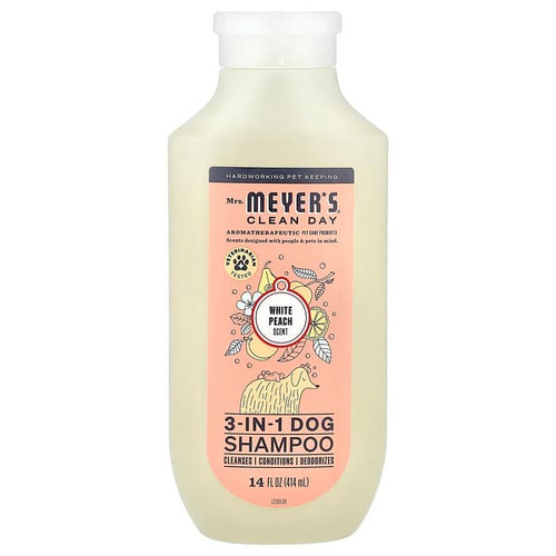<img alt="Mrs. Meyers Clean Day, 3-In-1 Dog Shampoo, White Peach, 14 fl oz (414 ml)" title="Mrs. Meyers Clean Day, 3-In-1 Dog Shampoo, White Peach, 14 fl oz (414 ml),808124121539"