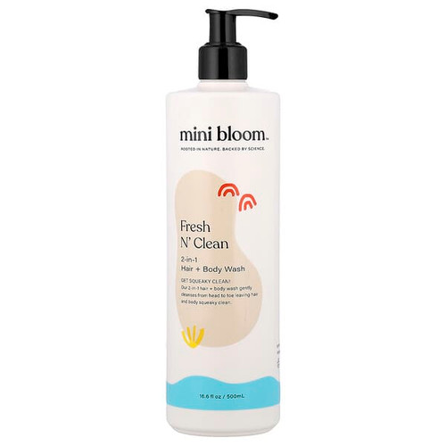 <img alt="Mini Bloom, Fresh N Clean, 2-in-1 Hair + Body Wash, 16.6 fl oz (500 ml)" title="Mini Bloom, Fresh N Clean, 2-in-1 Hair + Body Wash, 16.6 fl oz (500 ml),850000028425"