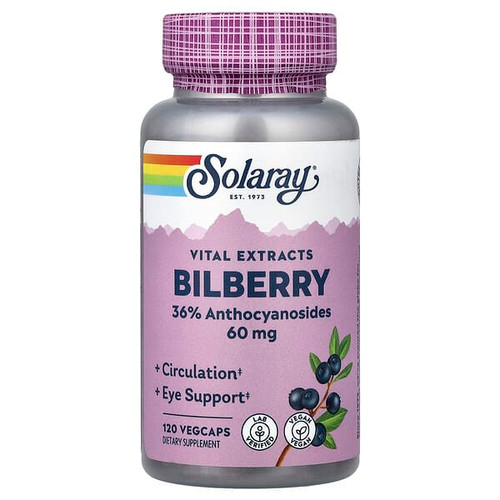 <img alt="Solaray, Vital Extracts, Bilberry, 60 mg, 120 VegCaps" title="Solaray, Vital Extracts, Bilberry, 60 mg, 120 VegCaps,076280031119"