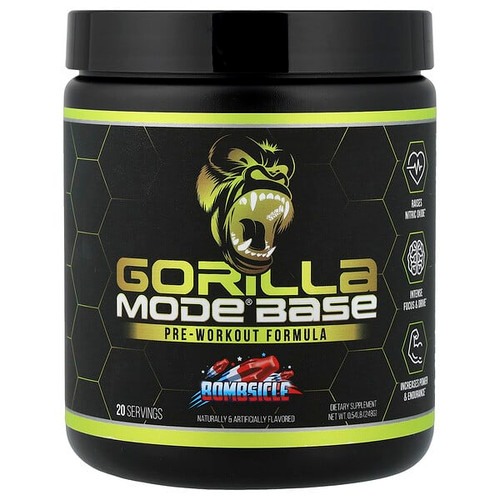 <img alt="Gorilla Mind, Mode Base, Pre-Workout Formula, Bombsicle, 0.54 lb (248 g)" title="Gorilla Mind, Mode Base, Pre-Workout Formula, Bombsicle, 0.54 lb (248 g),810113512594"