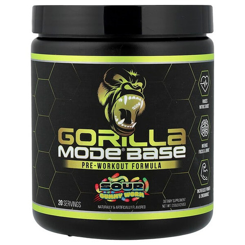 <img alt="Gorilla Mind, Mode Base, Pre-Workout Formula, Sour Gummy Worm, 0.55 lb (250 g)" title="Gorilla Mind, Mode Base, Pre-Workout Formula, Sour Gummy Worm, 0.55 lb (250 g),810113512600"