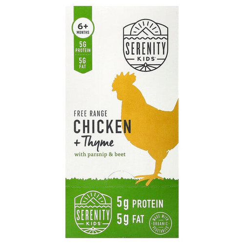 <img alt="Serenity Kids, Free Range Chicken + Thyme with Parsnip & Beet, 6+ Months, 6 Pouches, 3.5 oz (99 g) Each" title="Serenity Kids, Free Range Chicken + Thyme with Parsnip & Beet, 6+ Months, 6 Pouches, 3.5 oz (99 g) Each,850000411524"