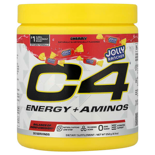 <img alt="C4 - Cellucor, C4 Energy + Aminos, Jolly Rancher Cherry, 8.9 oz (252 g)" title="C4 - Cellucor, C4 Energy + Aminos, Jolly Rancher Cherry, 8.9 oz (252 g),842595137385"