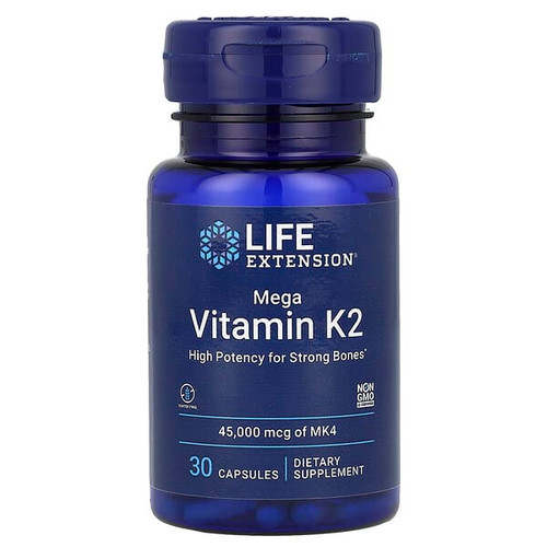 <img alt="Life Extension, Mega Vitamin K2, 45,000 mcg, 30 Capsules" title="Life Extension, Mega Vitamin K2, 45,000 mcg, 30 Capsules,737870241737"