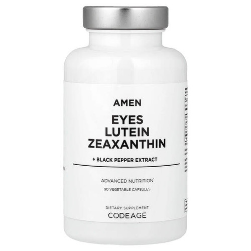 <img alt="Codeage, Amen, Eyes, Lutein, Zeaxanthin + Black Pepper Extract, 90 Vegetable Capsules" title="Codeage, Amen, Eyes, Lutein, Zeaxanthin + Black Pepper Extract, 90 Vegetable Capsules,850049609043"
