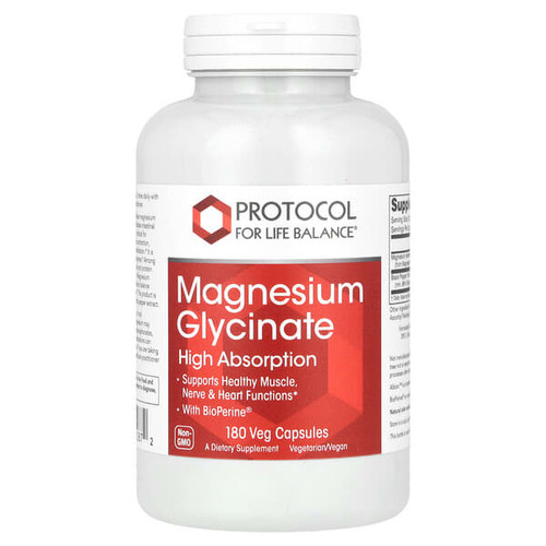 <img alt="Protocol for Life Balance, Magnesium Glycinate, High Absorption, 180 Veg Capsules" title="Protocol for Life Balance, Magnesium Glycinate, High Absorption, 180 Veg Capsules,707359112872"