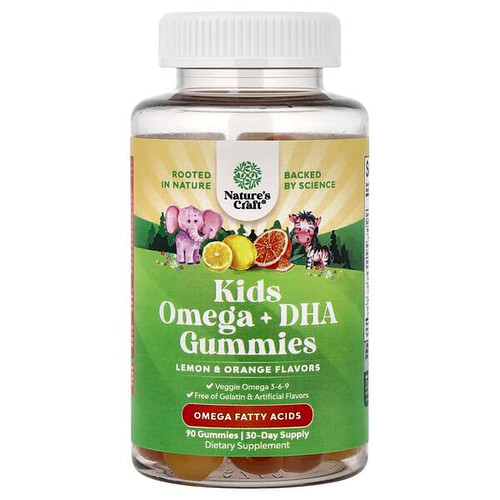 <img alt="Natures Craft, Kids Omega + DHA Gummies, Lemon & Orange, 90 Gummies" title="Natures Craft, Kids Omega + DHA Gummies, Lemon & Orange, 90 Gummies,850054294210"