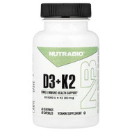 <img alt="NutraBio, D3 + K2, 60 Capsules" title="NutraBio, D3 + K2, 60 Capsules,649908215668"