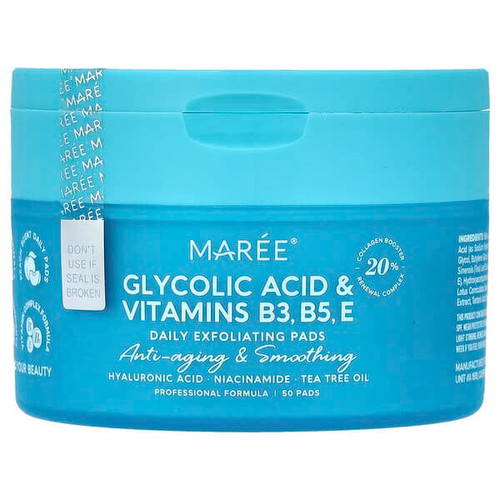 <img alt="Maree, Daily Exfoliating Pads, Glycolic Acid & Vitamins B3, B5, E, Peach, 50 Pads" title="Maree, Daily Exfoliating Pads, Glycolic Acid & Vitamins B3, B5, E, Peach, 50 Pads,724399715221"